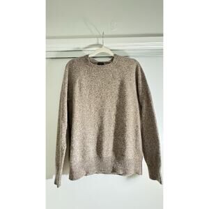J Crew Re-Imagined Sweater Womens Medium Caramel Tan Wool Blend Pullover Cozy